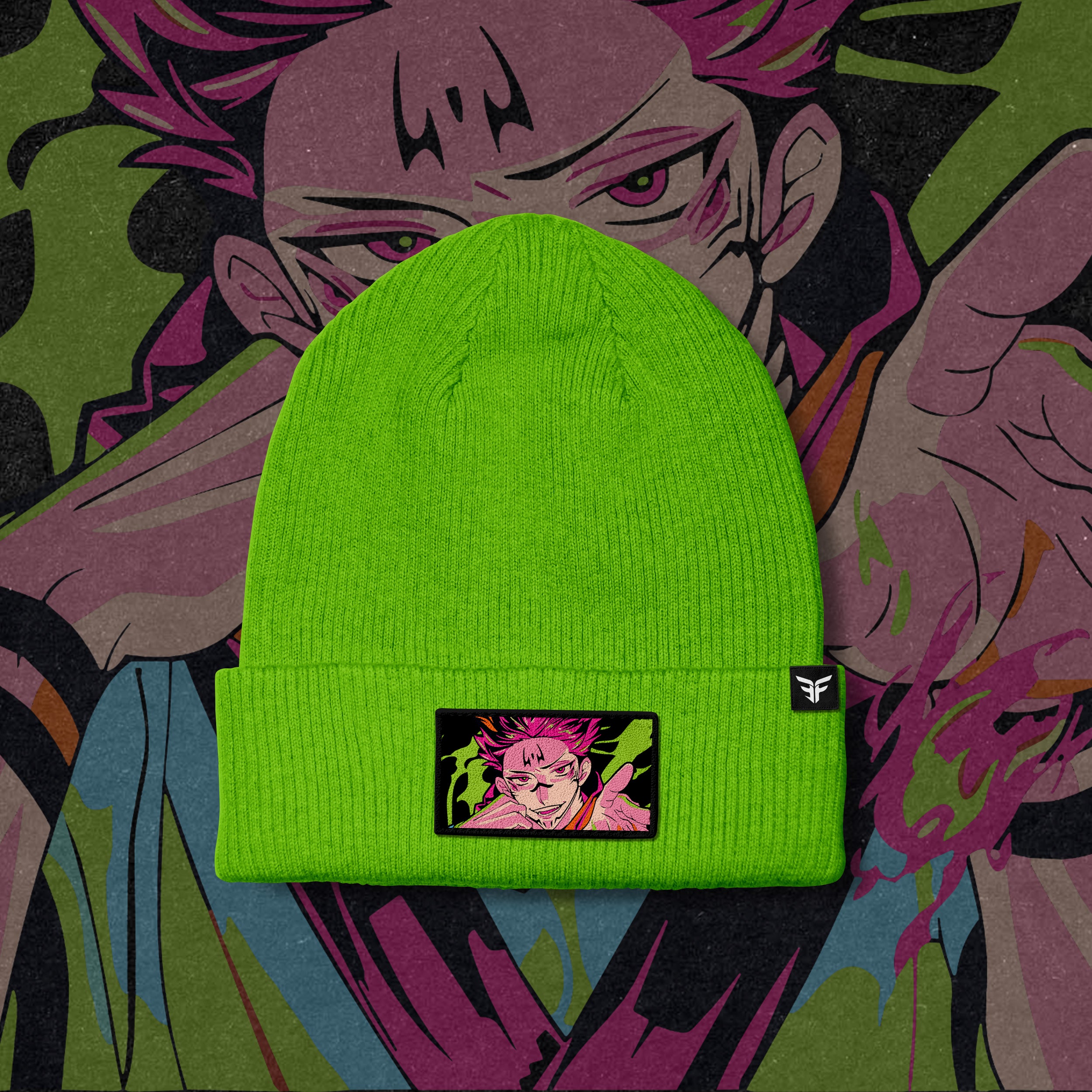 Anime Beanies with Change Able Designs Neon