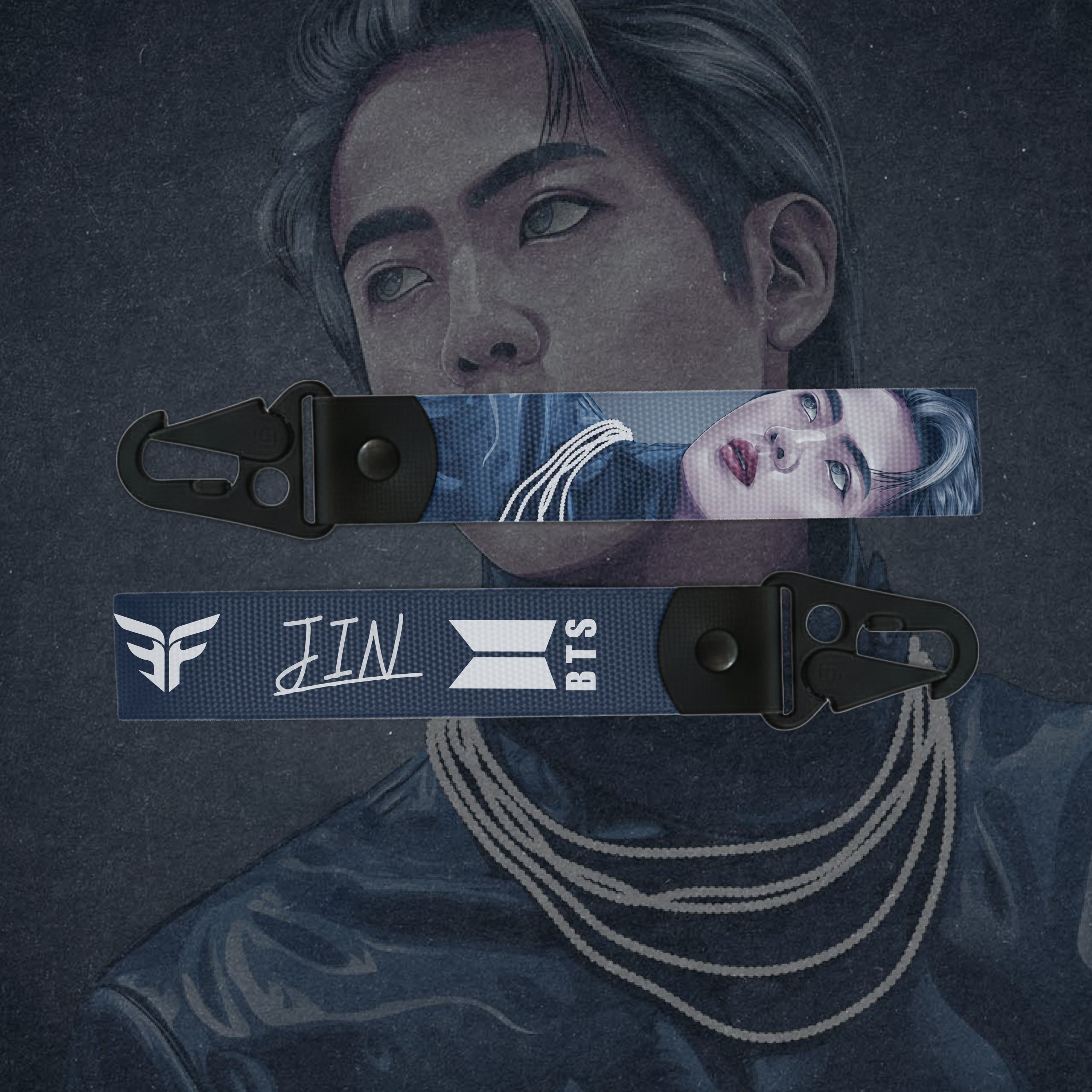Premium Jin BTS Strap Keychains – Trendy & Durable Designs