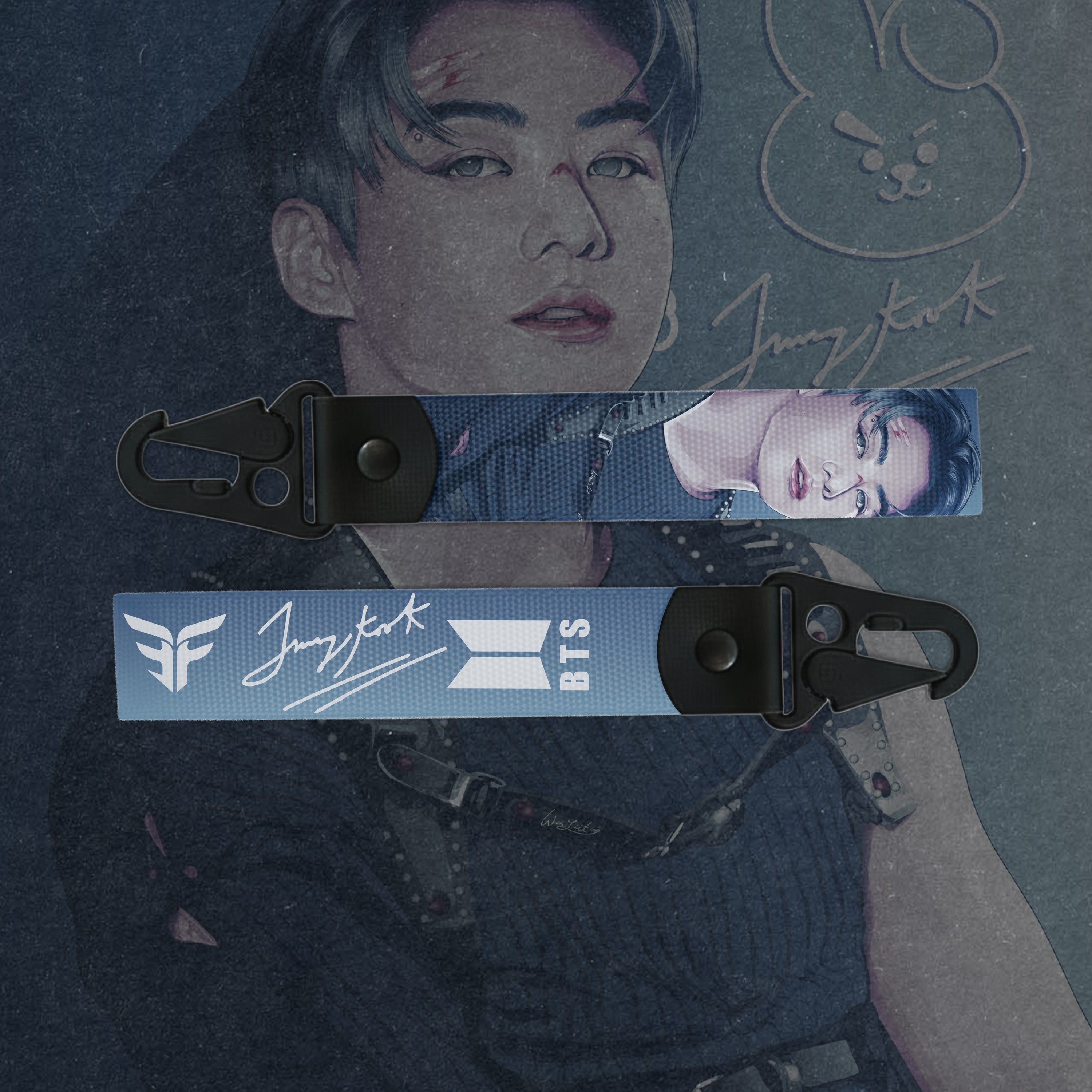 Premium Jung Kook BTS Strap Keychains – Trendy & Durable Designs