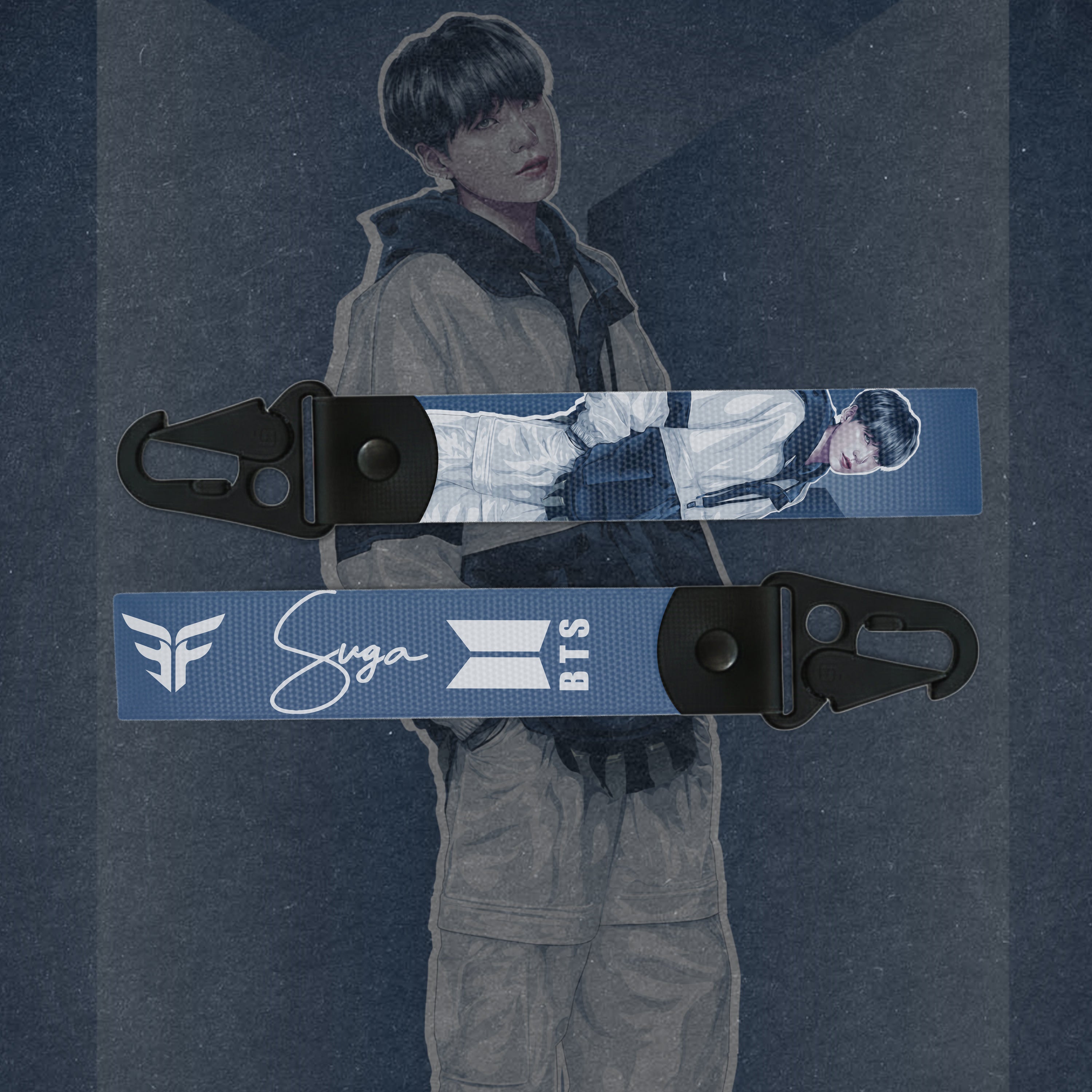 Premium Suga BTS Strap Keychains – Trendy & Durable Designs